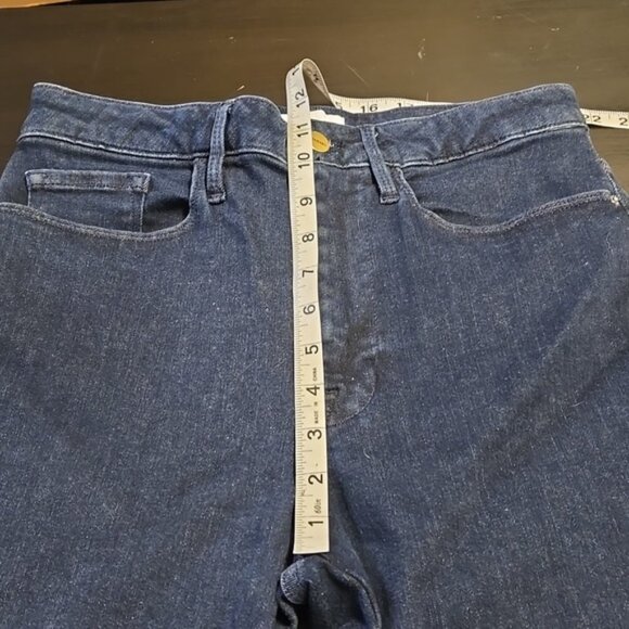 FRAME Women Le One Flare Jeans Keller Blue Stretch Denim Mid Rise Split 2 - Picture 13 of 14